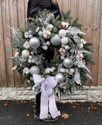 Silver sparkle door wreath