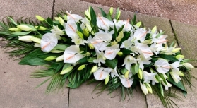 lily and anthurium casket spray