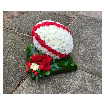 Rugby ball red and white