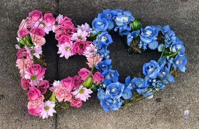 pink and blue double heart