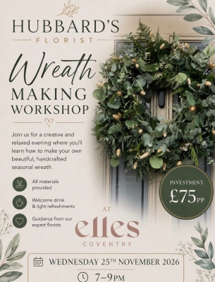 Christmas wreath workshop at Elles Coventry