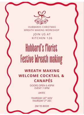 Christmas wreath workshop at kitchen 126