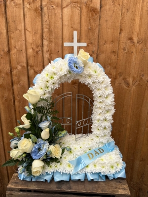 Gates of heaven blue and white