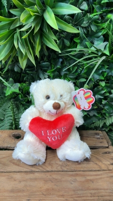 Cream I love you bear small