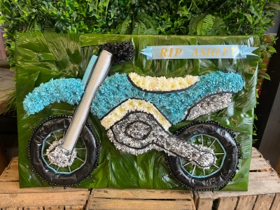 Off road blue and white bike