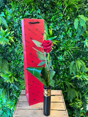 Valentines single rose vase