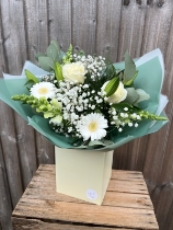 White Radiance Hand tied With Belgian Chocolates