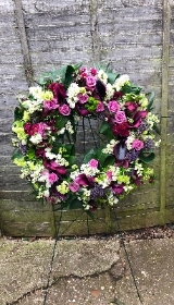Standing wreath pink and purple