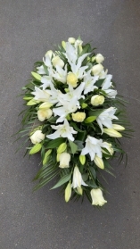 Lily and Rose Casket Spray White