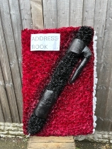 Address book and pen