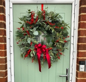 Christmas berry door wreath